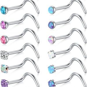Briana Williams 20G Nose Screw Studs Surgical Steel Nose Rings Piercing